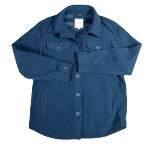 Anthropologie Avec Les Filles Womens Blue Corduroy Shacket Pockets Size Medium